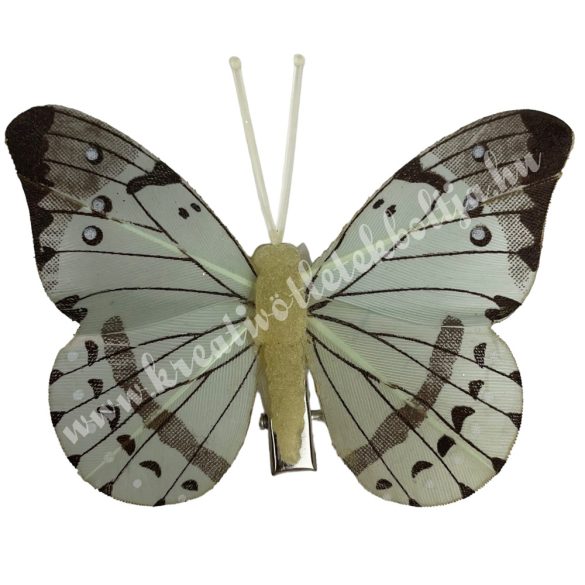 Csipeszes pillangó, menta-fekete, 7,8x6,5 cm