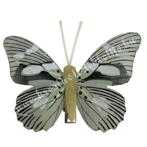 Csipeszes pillangó, menta-fekete, 7,5x6,5 cm