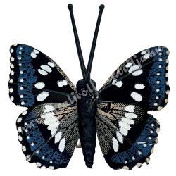 Csipeszes pillangó, sötétkék-fekete, 4,8x5 cm