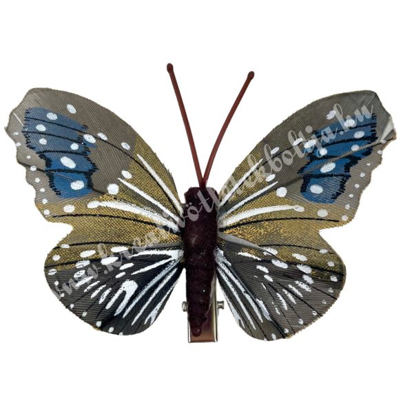 Csipeszes pillangó, barna, 7,5x6,5 cm