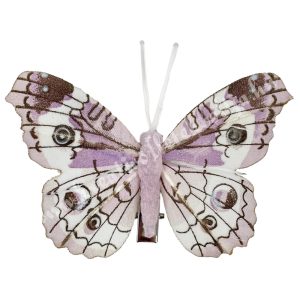 Csipeszes pillangó, rózsaszín-lila, 7,5x6,5 cm
