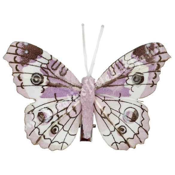 Csipeszes pillangó, rózsaszín-lila, 7,5x6,5 cm
