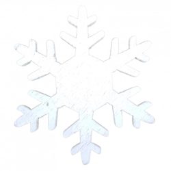 Ragasztható fa hópehely, fehér, 3,5 cm