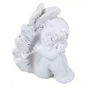 Polyresin ülő angyal, 2,5x4 cm