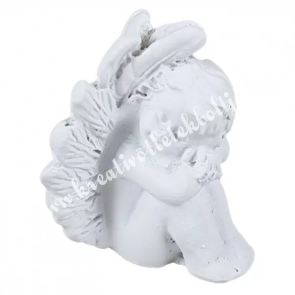 Polyresin ülő angyal, 2,5x4 cm