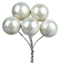   Betűzős hungarocell golyó, törtfehér 1,5 cm, 5 db/csokor