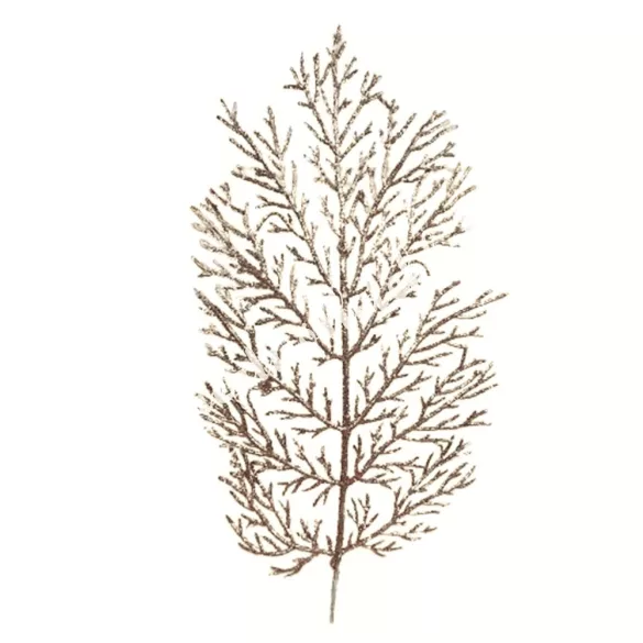 Csillámos tuja ág, arany, 40 cm