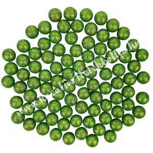 Hungarocell csillámos golyók, zöld, 2 cm, kb. 85 db/csomag