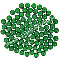   Hungarocell csillámos golyók, sötétzöld, 2 cm, kb. 85 db/csomag