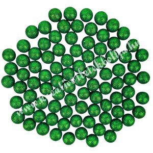 Hungarocell csillámos golyók, sötétzöld, 2 cm, kb. 85 db/csomag