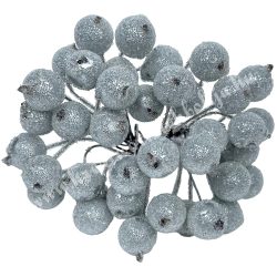   Betűzős hungarocell golyó, ezüst, 1,2 cm, kb. 40 db/csokor