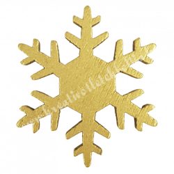 Ragasztható fa hópehely, arany, 3,5 cm