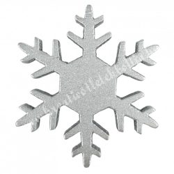 Ragasztható fa hópehely, ezüst, 3,5 cm