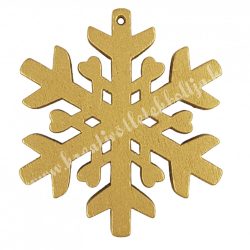 Ragasztható fa hópehely, arany, 5 cm