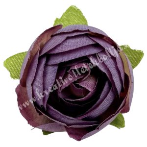 Dekor virágfej, antik lila, 3 cm