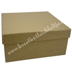 Papírdoboz, négyzet, kraft, 17x8 cm