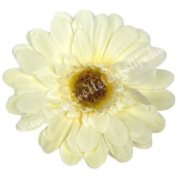 Gerbera virágfej, ekrü, 8 cm