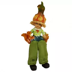 Lógó lábú tökgyerek mókussal, 8x19 cm