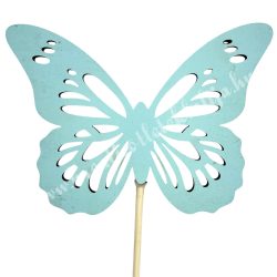 Beszúrós fa pillangó, türkiz, 9x6,5 cm