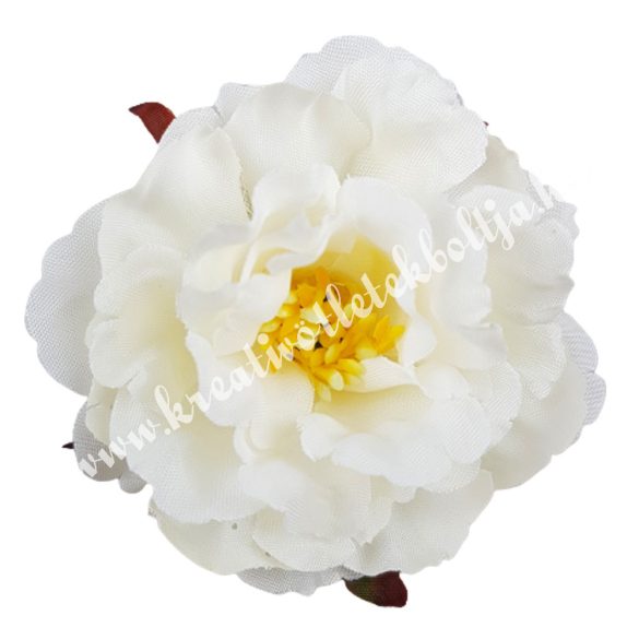 Fodros virágfej, fehér, 7 cm
