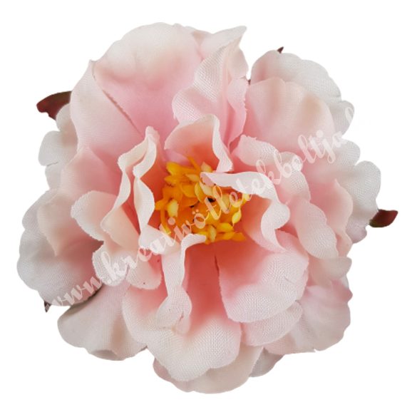 Fodros virágfej, halvány rózsaszín, 7 cm