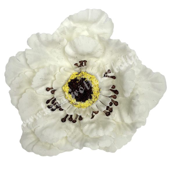 Dekor virágfej, fehér, 8 cm 