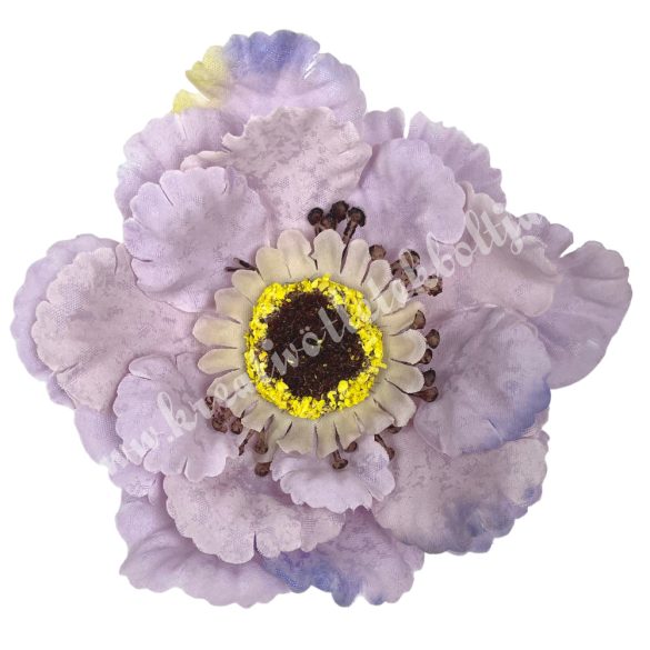 Dekor virágfej, világoslila, 8 cm 