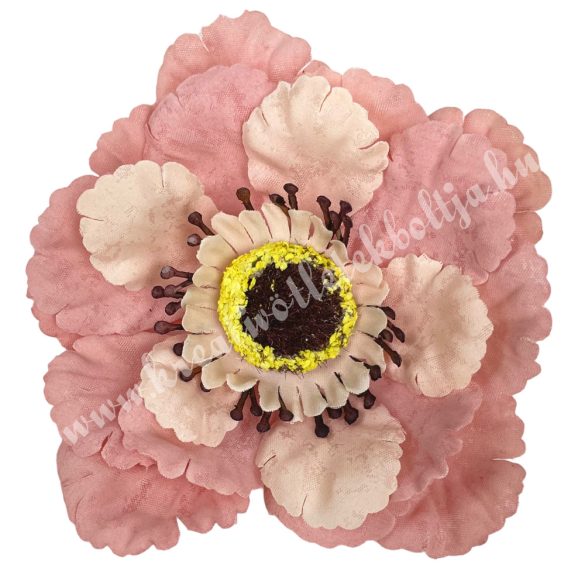 Dekor virágfej, rózsaszín, 8 cm 