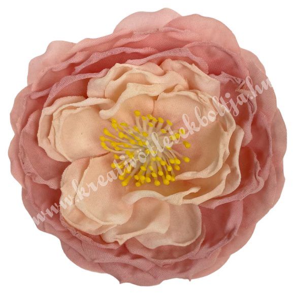 Dekor virágfej, rózsaszín, 6,5 cm 