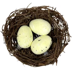 Tojás fészekben, sárga 7x2,5 cm