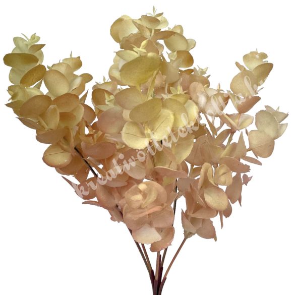 Eukaliptusz csokor, krém-rózsaszín, 33 cm