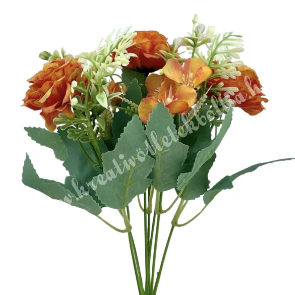 Vegyes csokor, narancs, 32 cm