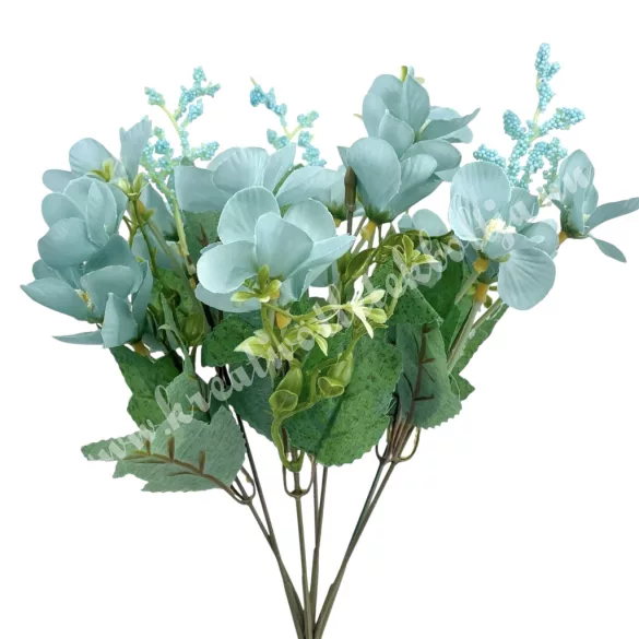 Vegyes virágcsokor, kék, 32 cm