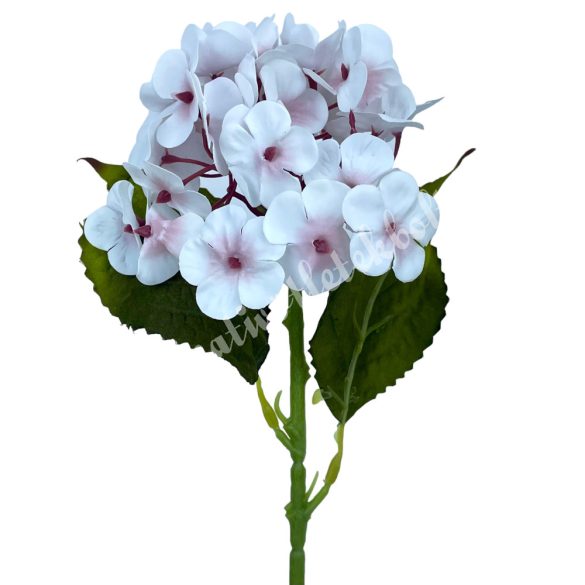 Gumi hortenzia szál, cirmos fehér, 40 cm