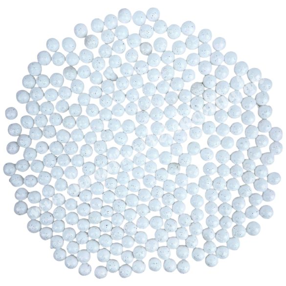 Hungarocell csillámos golyók, fehér, 1 cm, kb. 300 db/csomag