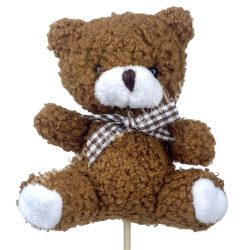 Betűzős plüss maci, barna, 10x11 cm