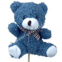 Betűzős plüss maci, kék, 10x11 cm