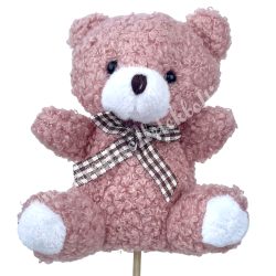 Betűzős plüss maci, mályva, 10x11 cm