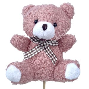 Betűzős plüss maci, mályva, 10x11 cm