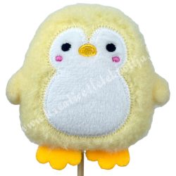 Betűzős plüss pingvin, sárga, 9x9 cm