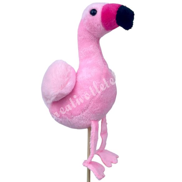 Betűzős plüss flamingó, rózsaszín, 11x18 cm