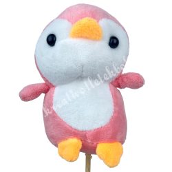 Betűzős plüss pingvin, rózsaszín, 9x11 cm