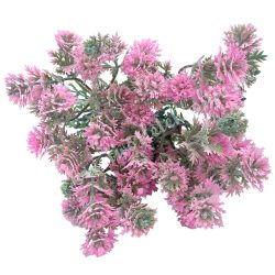 Zöld csokor rózsaszín virággal, 34 cm
