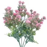 Zöld csokor rózsaszín virággal, 34 cm