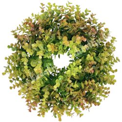 Eukaliptusz koszorú, zöld-barna, 40 cm