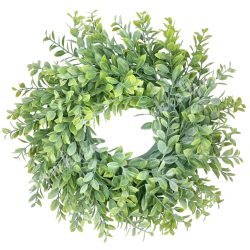 Bukszus koszorú, hamvas zöld, 42 cm