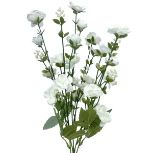Vegyes csokor bogyóval, fehér, 43 cm
