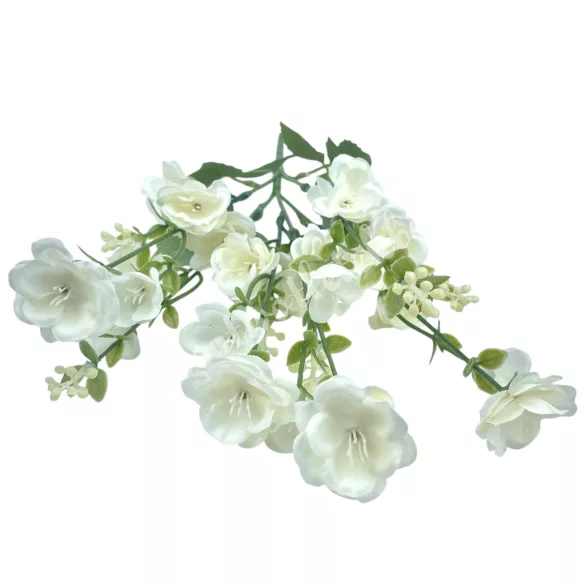 Vegyes csokor bogyóval, fehér, 43 cm