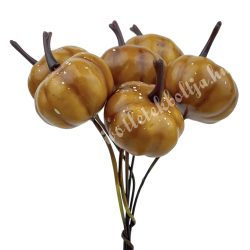 Betűzős tök, barna, 2,5x3 cm, 6 db/csokor