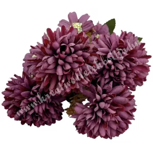 Krizantém csokor, bordó, 30 cm